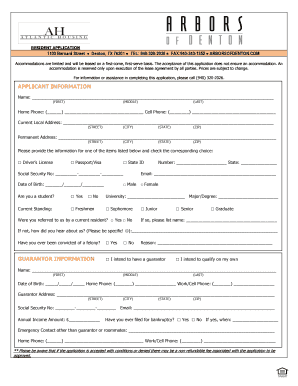 Resident Application Form