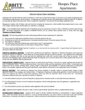 Virginia Rental Application Form