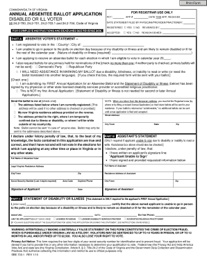 Virginia Annual Absentee Ballot Application