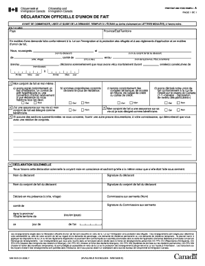 Déclaration officielle d'union de fait