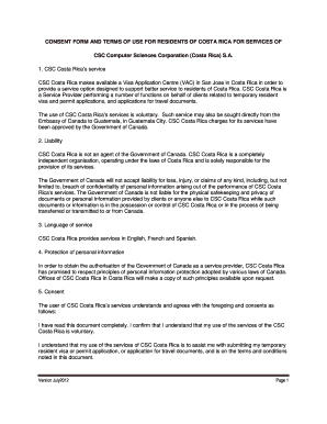 Consent Form for Costa Rica Visa Services
