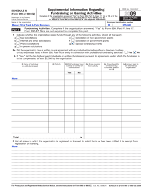 Schedule G Form 990 or 990-EZ