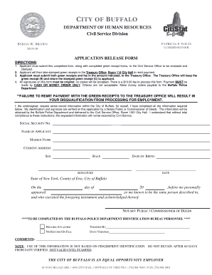 City of Buffalo Application Release Form