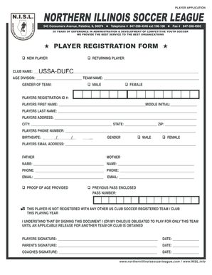 Player Application Form