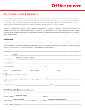 Store Purchasing Card Application