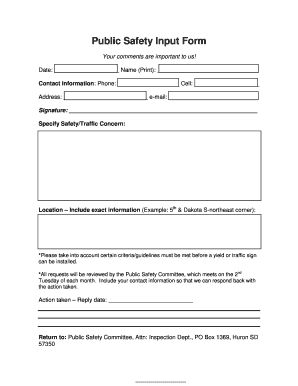 Public Safety Input Form