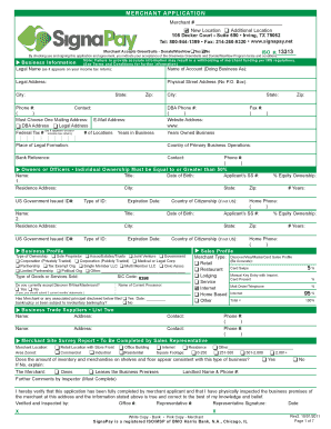 Merchant Application Form