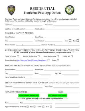 Hurricane Pass Application