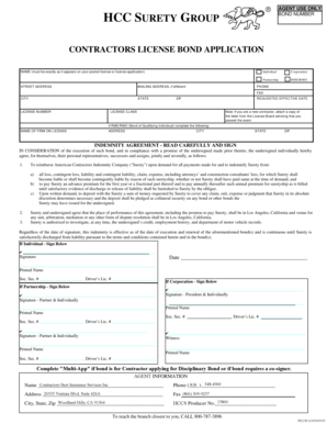 Contractors License Bond Application