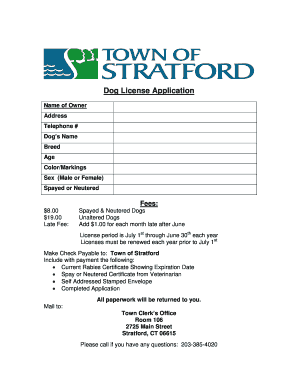 Dog License Application