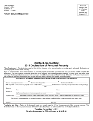 2011 Connecticut Personal Property Declaration