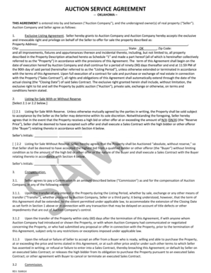 Oklahoma Auction Service Agreement