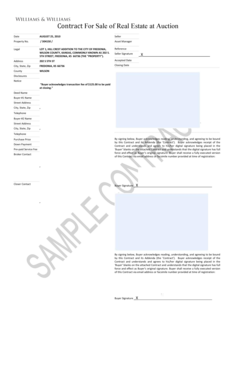 Contract for Sale of Real Estate at Auction