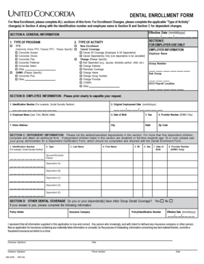 Dental Enrollment Form