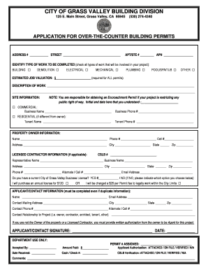 City of Grass Valley Building Permit Application