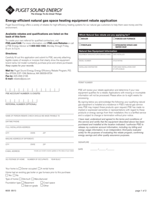 Puget Sound Energy Rebate Application