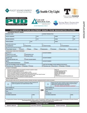Commercial Kitchen Equipment Rebate Form
