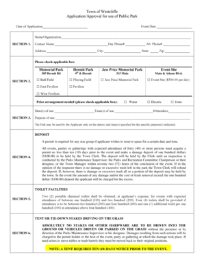 Park Permit application - Town of Westcliffe, Colorado