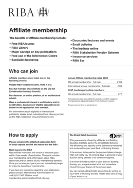 RIBA Affiliate Membership Application