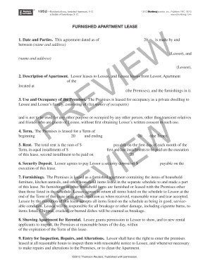 Furnished Apartment Lease Agreement