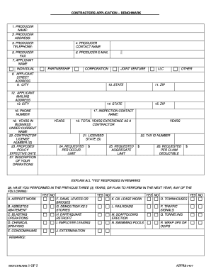 Contractors Application Form