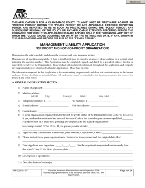 Management Liability Application