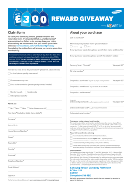 Samsung Reward Giveaway Claim Form