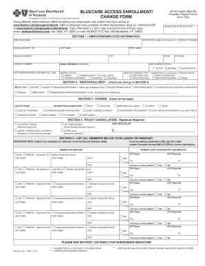 Blue Cross Blue Shield Vermont Enrollment Form