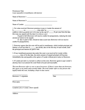 Promissory Note Agreement