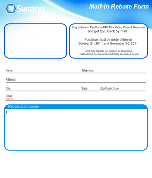 Swann PenCam 4GB Mail-In Rebate Form