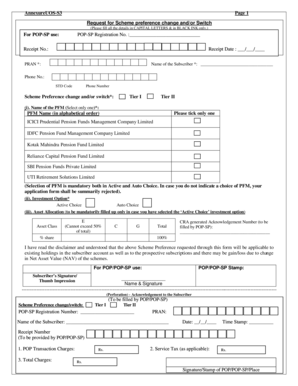 Request for Scheme Preference Change and/or Switch
