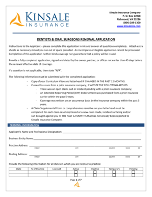 Dentists & Oral Surgeons Renewal Application