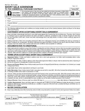 Arizona Short Sale Addendum
