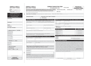DSP BlackRock Mutual Fund Transaction Form