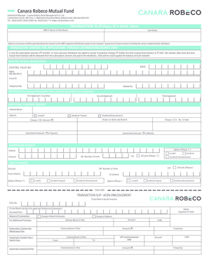 Canara Robeco Mutual Fund Transaction Slip