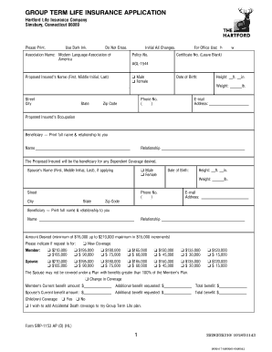Group Term Life Insurance Application