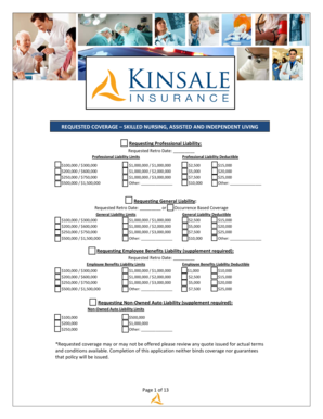 Skilled Nursing Insurance Application