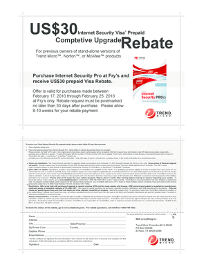 Trend Micro Internet Security Pro Rebate Form