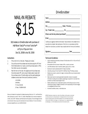 DriveScrubber Mail-In Rebate Form