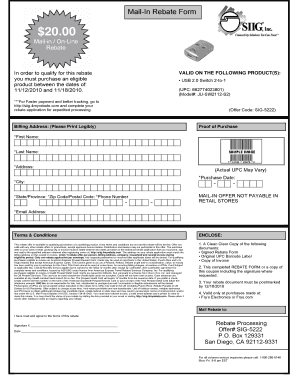 Mail-In Rebate Form
