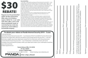 Panda Internet Security 2010 Rebate Form