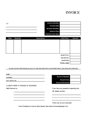 Blank invoice template pdf - estimate bill format pdf