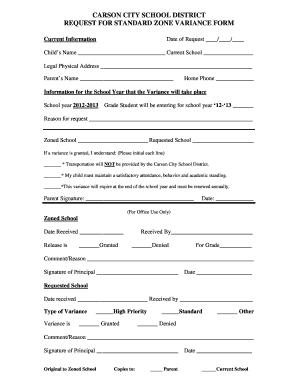 Variance Form - Carson City School District