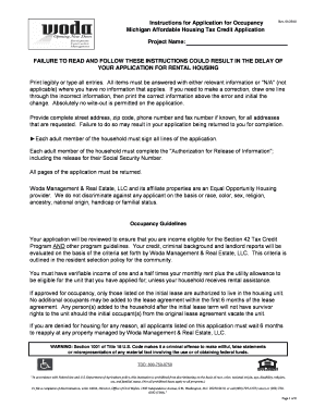 Michigan Affordable Housing Tax Credit Application