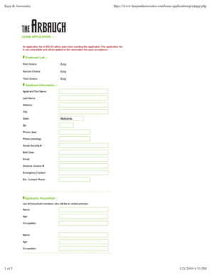 Residential Lease Application