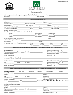 Rental Application Form