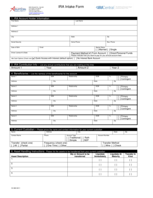 IRA Intake Form