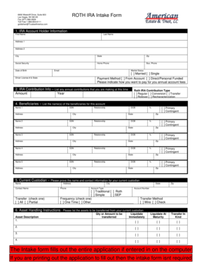 Roth IRA Intake Form