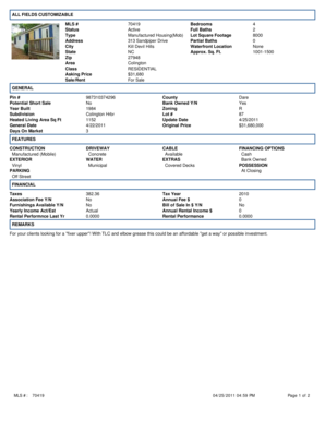 Real Estate Listing Forms