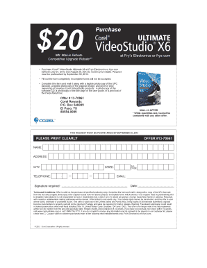 Corel VideoStudio Rebate Form
